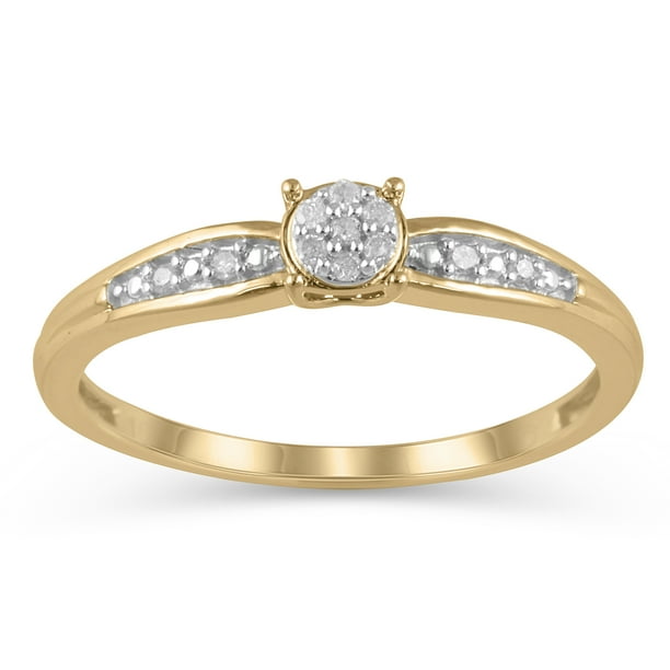 G-H,I2-I3 Size-7.5 3 Diamond Promise Ring in 14K Pink Gold 1/20 cttw, G-H,I2-I3 Size-7.5 3 Diamond Promise Ring in 14K Pink Gold 1/20 cttw,